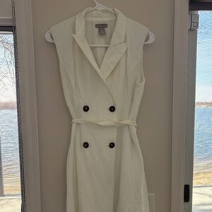 Linen sleeveless shirt dress